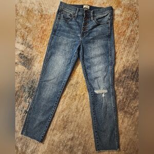 J.Crew Vintage Straight Button-Fly Distressed Jeans